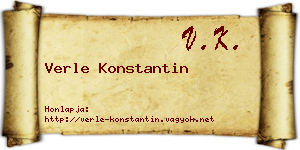 Verle Konstantin névjegykártya
